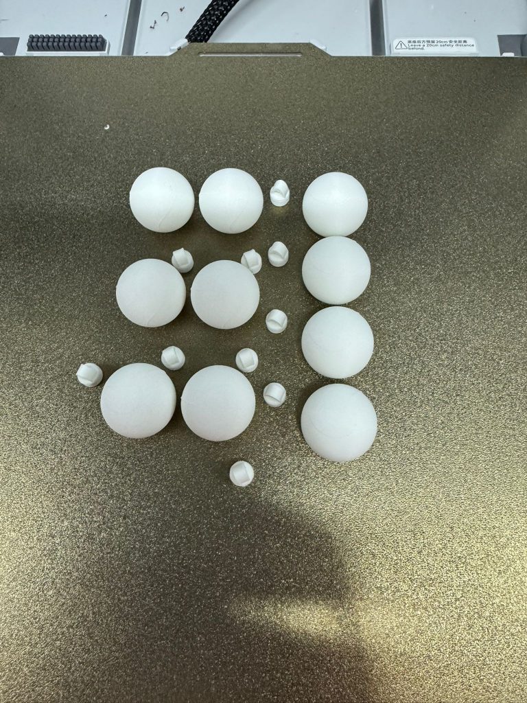 Custom designed shot blast safety stop ball.